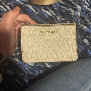 Michael Kors Beige Monogram Wristlet